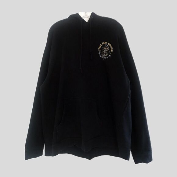 Cove Surf Co Black Cotton Fleece Logo Long Sleeve Mens Sweatshirt Hoodie XXL - Picture 4 of 9